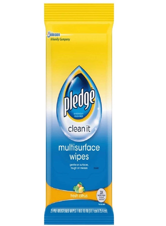 Pledge Multisurface Wipes, 25 Wipes Per Packs (12 Packs)